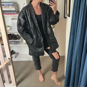 Vintage Oversized Real Genuine Leather Jacket - Suzie's Leather